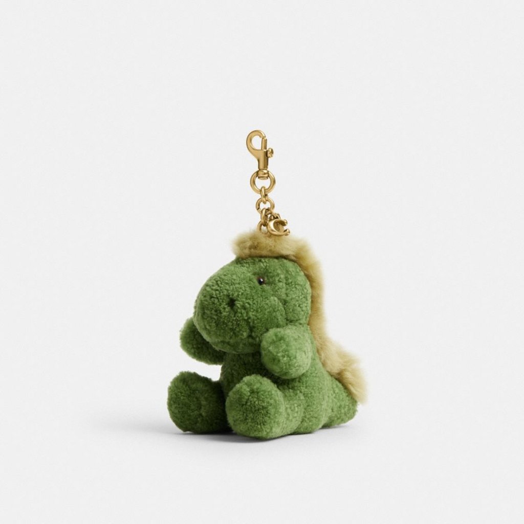 Coach Little Rexy Dino Plushie Bag Charm In Shearling Nwt
